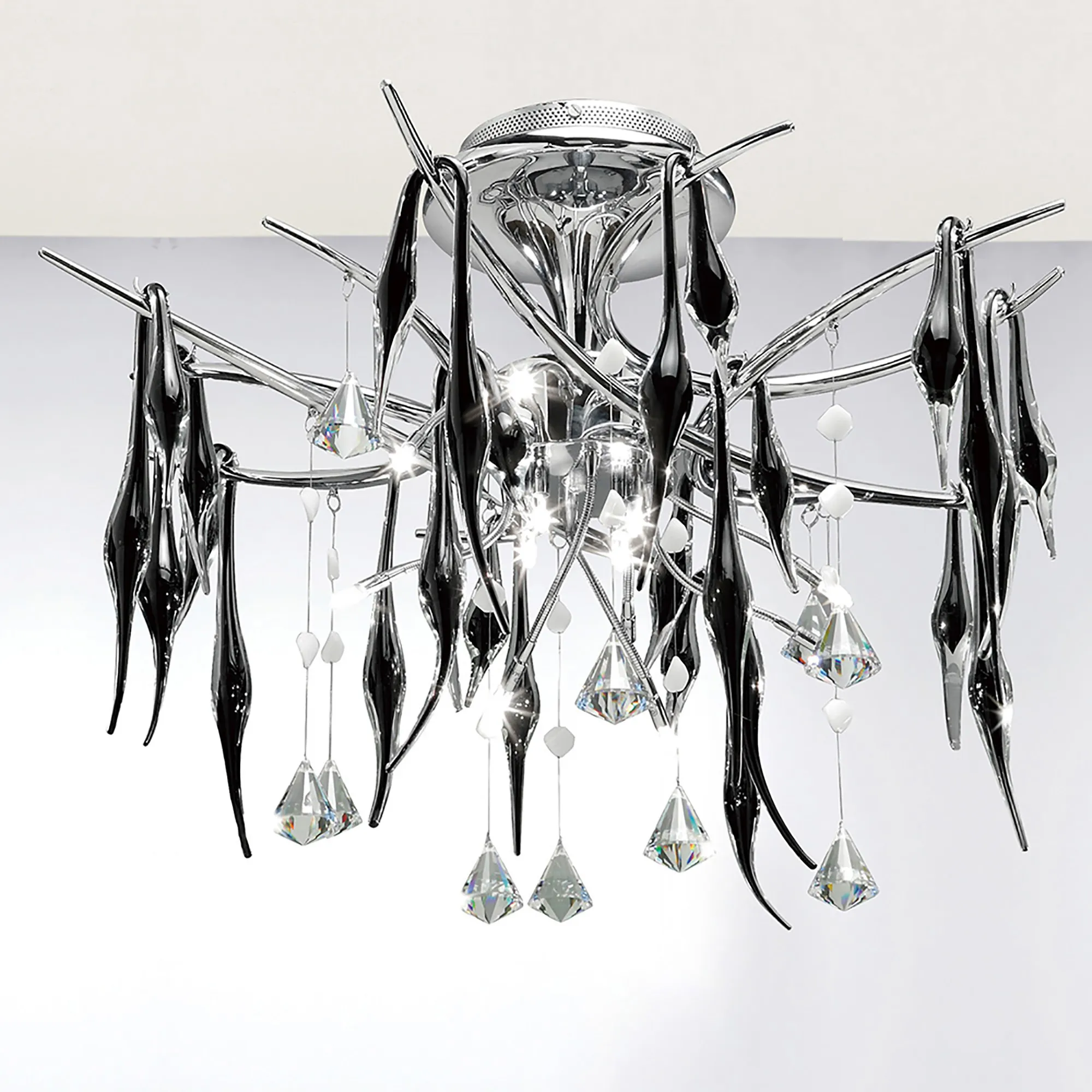 Cygnet Crystal Ceiling Lights Diyas Flush Crystal Fittings